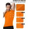 image:imageRoadbox Mens Compression Shirt Mock Turtleneck Short Sleeve Athletic Undershirt Quick Dry Base Layer Top for Gym WorkoutOrange