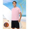 image:imageRoadbox Mens UPF 50 Swim Shirts Short Sleeve Sun Protection Quick Dry Rash Guard Water TShirt for Surfing Fishing BeachPink