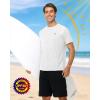 image:imageRoadbox Mens UPF 50 Swim Shirts Short Sleeve Sun Protection Quick Dry Rash Guard Water TShirt for Surfing Fishing BeachWhite