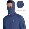 image:imageRoadbox UPF 50 Mens Hooded Fishing Shirts Long Sleeve UV Sun Protection Hoodie Hiking Running Swim Rash Guard with MaskNavy Blue