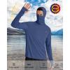 image:imageRoadbox UPF 50 Mens Hooded Fishing Shirts Long Sleeve UV Sun Protection Hoodie Hiking Running Swim Rash Guard with MaskNavy Blue