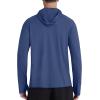 image:imageRoadbox UPF 50 Mens Hooded Fishing Shirts Long Sleeve UV Sun Protection Hoodie Hiking Running Swim Rash Guard with MaskNavy Blue