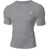 image:imageRoadbox Compression Shirt Men Short Sleeve Cool Dry Base Layer Athletic Undershirts Workout TShirt for Sports Gym RunningLight Gray