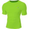image:imageRoadbox Compression Shirt Men Short Sleeve Cool Dry Base Layer Athletic Undershirts Workout TShirt for Sports Gym RunningLime Green