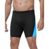 image:imageRoadbox Mens Athletic Swim Jammers Competitive Training Endurance Swimsuit Quick Dry Racing Swimming Shorts UPF 50Black Combined With Blue