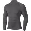image:imageRoadbox Mens Compression Shirt Mock Turtleneck Long Sleeve Undershirt Quick Dry Athletic Base Layer for Sports and WorkoutDark Gray