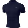 image:imageRoadbox Mens Compression Shirt Mock Turtleneck Short Sleeve Athletic Undershirt Quick Dry Base Layer Top for Gym WorkoutNavy