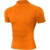 image:imageRoadbox Mens Compression Shirt Mock Turtleneck Short Sleeve Athletic Undershirt Quick Dry Base Layer Top for Gym WorkoutOrange