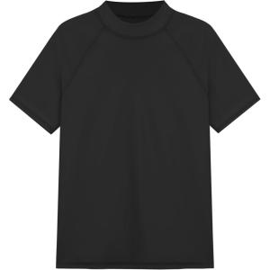 image:imageRoadbox Boys Rash Guard Swim Shirt Toddler UPF 50 Quick Dry Short Sleeve UV Protection Rashguard Surf Water Shirts for KidsBlack