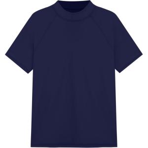 image:imageRoadbox Boys Rash Guard Swim Shirt Toddler UPF 50 Quick Dry Short Sleeve UV Protection Rashguard Surf Water Shirts for KidsDeep Sea Blue