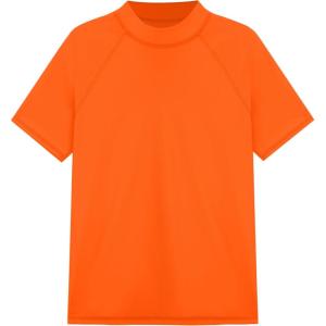 image:imageRoadbox Boys Rash Guard Swim Shirt Toddler UPF 50 Quick Dry Short Sleeve UV Protection Rashguard Surf Water Shirts for KidsElectric Orange