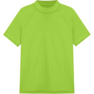 image:imageRoadbox Boys Rash Guard Swim Shirt Toddler UPF 50 Quick Dry Short Sleeve UV Protection Rashguard Surf Water Shirts for KidsLime Green