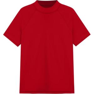 image:imageRoadbox Boys Rash Guard Swim Shirt Toddler UPF 50 Quick Dry Short Sleeve UV Protection Rashguard Surf Water Shirts for KidsTrue Red