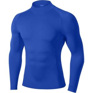 image:imageRoadbox Mens Compression Shirt Mock Turtleneck Long Sleeve Undershirt Quick Dry Athletic Base Layer for Sports and WorkoutRoyal Blue
