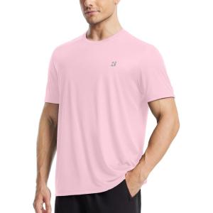 image:imageRoadbox Mens UPF 50 Swim Shirts Short Sleeve Sun Protection Quick Dry Rash Guard Water TShirt for Surfing Fishing BeachPink