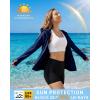 image:imageRoadbox Womens UPF 50 Sun Protection Hoodie Jacket Lightweight SPF Long Sleeve Full Zip Workout Shirts for Hiking Running04 Dark Blue