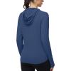 image:imageRoadbox Womens UPF 50 Sun Protection Hoodie Jacket Lightweight SPF Long Sleeve Full Zip Workout Shirts for Hiking Running04 Dark Blue