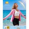image:imageRoadbox Womens UPF 50 Sun Protection Hoodie Jacket Lightweight SPF Long Sleeve Full Zip Workout Shirts for Hiking Running05 Pink