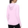 image:imageRoadbox Womens UPF 50 Sun Protection Hoodie Jacket Lightweight SPF Long Sleeve Full Zip Workout Shirts for Hiking Running05 Pink
