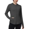 image:imageRoadbox Womens UPF 50 Sun Protection Hoodie Jacket Lightweight SPF Long Sleeve Full Zip Workout Shirts for Hiking Running07 Dark Gray
