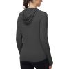image:imageRoadbox Womens UPF 50 Sun Protection Hoodie Jacket Lightweight SPF Long Sleeve Full Zip Workout Shirts for Hiking Running07 Dark Gray
