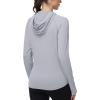 image:imageRoadbox Womens UPF 50 Sun Protection Hoodie Jacket Lightweight SPF Long Sleeve Full Zip Workout Shirts for Hiking Running08 Gray
