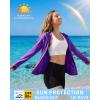 image:imageRoadbox Womens UPF 50 Sun Protection Hoodie Jacket Lightweight SPF Long Sleeve Full Zip Workout Shirts for Hiking Running10 Purple