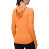 image:imageRoadbox Womens UPF 50 Sun Protection Hoodie Jacket Lightweight SPF Long Sleeve Full Zip Workout Shirts for Hiking Running12 Orange