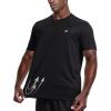 image:imageRoadbox Mens Swim Shirt Short Sleeve UPF 50 UV Sun Protection Rash Guard Quick Dry Water Beach Workout Athletic T ShirtsDark Black