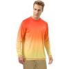 image:imageRoadbox Mens UPF 50 UV Sun Protection Shirts Outdoor Long Sleeve SPF Rash Guard for Fishing Hiking Swimming Running1 Pack  Gradient Orange