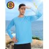image:imageRoadbox UPF 50 Sun Shirts for Men UV Protection Long Sleeve Swim Shirt Quick Dry Rash Guard for Fishing Hiking Running2 Pack  Dusty Bluesky Blue