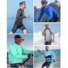 image:imageRoadbox UPF 50 Sun Shirts for Men UV Protection Long Sleeve Swim Shirt Quick Dry Rash Guard for Fishing Hiking RunningKhaki