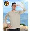 image:imageRoadbox UPF 50 Sun Shirts for Men UV Protection Long Sleeve Swim Shirt Quick Dry Rash Guard for Fishing Hiking RunningKhaki