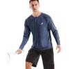 image:imageRoadbox UPF 50 Sun Shirts for Men UV Protection Long Sleeve Swim Shirt Quick Dry Rash Guard for Fishing Hiking RunningNavy