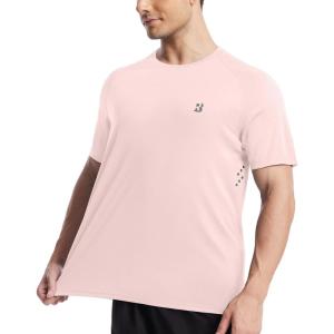 image:imageRoadbox Mens Swim Shirt Short Sleeve UPF 50 UV Sun Protection Rash Guard Quick Dry Water Beach Workout Athletic T ShirtsPink