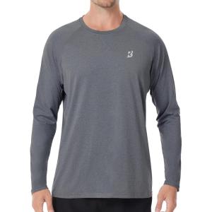 image:imageRoadbox UPF 50 Sun Shirts for Men UV Protection Long Sleeve Swim Shirt Quick Dry Rash Guard for Fishing Hiking RunningDark Gray