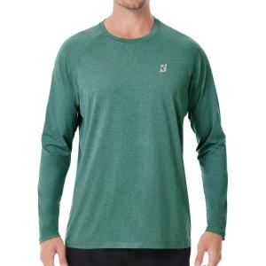 image:imageRoadbox UPF 50 Sun Shirts for Men UV Protection Long Sleeve Swim Shirt Quick Dry Rash Guard for Fishing Hiking RunningJade Green