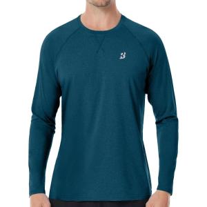 image:imageRoadbox UPF 50 Sun Shirts for Men UV Protection Long Sleeve Swim Shirt Quick Dry Rash Guard for Fishing Hiking RunningPeacock Blue