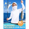 image:imageRoadbox Boys Hooded Fishing Shirt UPF 50 Kids Long Sleeve Rash Guard Hoodie Youth Sun Protection Swim Shirts with MaskWhite