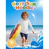 image:imageRoadbox Boys Sun Hoodie UPF 50 Fishing Shirt Kids UV Protection Long Sleeve Hooded Rash Guard Athletic Hiking Swim Shirts01 White