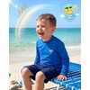 image:imageRoadbox Boys UPF 50 Rash Guard Swim Shirt Kids Long Sleeve Sun Protection Shirts Quick Dry UV Rushguard for Water BeachBlue