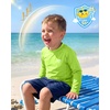image:imageRoadbox Boys UPF 50 Rash Guard Swim Shirt Kids Long Sleeve Sun Protection Shirts Quick Dry UV Rushguard for Water BeachLime Green