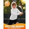 image:imageRoadbox Boys UPF 50 Sun Hoodie Fishing Shirt Kids Long Sleeve Hooded Rash Guard UV Protection Athletic Hiking Swim Shirts01 White