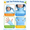 image:imageRoadbox Boys UPF 50 Sun Hoodie Fishing Shirt Kids Long Sleeve Hooded Rash Guard UV Protection Athletic Hiking Swim Shirts02 Light Blue