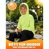 image:imageRoadbox Boys UPF 50 Sun Hoodie Fishing Shirt Kids Long Sleeve Hooded Rash Guard UV Protection Athletic Hiking Swim Shirts06 Yellow