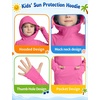 image:imageRoadbox Boys UPF 50 Sun Hoodie Fishing Shirt Kids Long Sleeve Hooded Rash Guard UV Protection Athletic Hiking Swim Shirts07 Pink