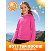 image:imageRoadbox Boys UPF 50 Sun Hoodie Fishing Shirt Kids Long Sleeve Hooded Rash Guard UV Protection Athletic Hiking Swim Shirts07 Pink