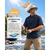 image:imageRoadbox Mens UPF 50 Fishing Shirts Short Sleeve Sun Protection Cool Dry Button Down Outdoor Shirt for Hiking Safari Work01 Dark Blue