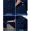 image:imageRoadbox Mens UPF 50 Fishing Shirts Short Sleeve Sun Protection Cool Dry Button Down Outdoor Shirt for Hiking Safari Work01 Dark Blue