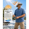 image:imageRoadbox Mens UPF 50 Fishing Shirts Short Sleeve Sun Protection Cool Dry Button Down Outdoor Shirt for Hiking Safari Work03 Medium Blue